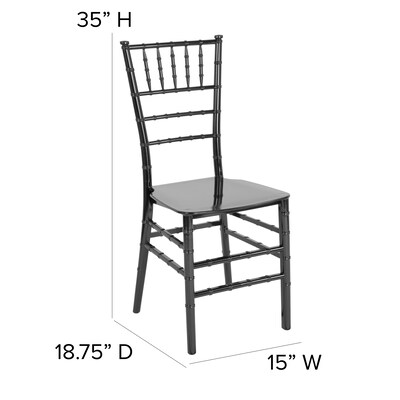 Flash Furniture HERCULES Resin Chiavari Chair, Black (LEBLACKM)