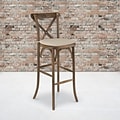 Flash Furniture HERCULES Series Wood Cross Back Barstool, Dark Antique, 2 Pack (2XAXBARGOBC)