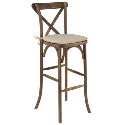 Flash Furniture HERCULES Series Wood Cross Back Barstool, Dark Antique, 2 Pack (2XAXBARGOBC)