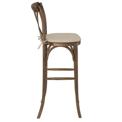 Flash Furniture HERCULES Series Wood Cross Back Barstool, Dark Antique, 2 Pack (2XAXBARGOBC)