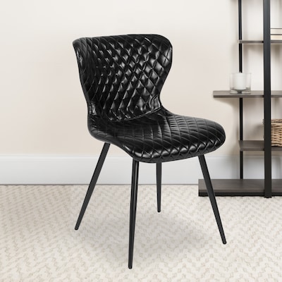 Flash Furniture Bristol Metal Accent Chair, Black, 4 Pack (4LF907ABLK)