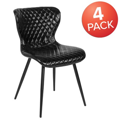 Flash Furniture Bristol Metal Accent Chair, Black, 4 Pack (4LF907ABLK)