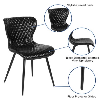 Flash Furniture Bristol Metal Accent Chair, Black, 4 Pack (4LF907ABLK)