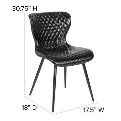 Flash Furniture Bristol Metal Accent Chair, Black, 4 Pack (4LF907ABLK)