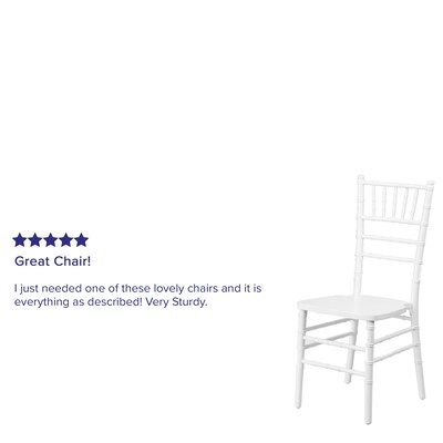 Flash Furniture HERCULES Series Wood Chiavari Chair, White, 2 Pack (2XSWHITE)