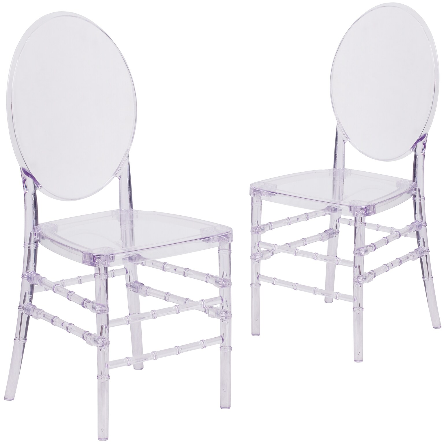 Flash FurnitureFlash Elegance Resin Florence Chair, Crystal Ice, 2 Pack (2Y3FLO)