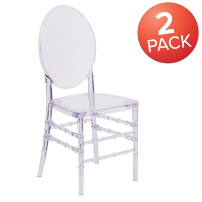 Flash FurnitureFlash Elegance Resin Florence Chair, Crystal Ice, 2 Pack (2Y3FLO)