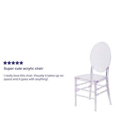 Flash FurnitureFlash Elegance Resin Florence Chair, Crystal Ice, 2 Pack (2Y3FLO)