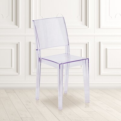 Flash Furniture Phantom Series Plastic Side Chair, Clear, 4 Pack (4FH121APC)