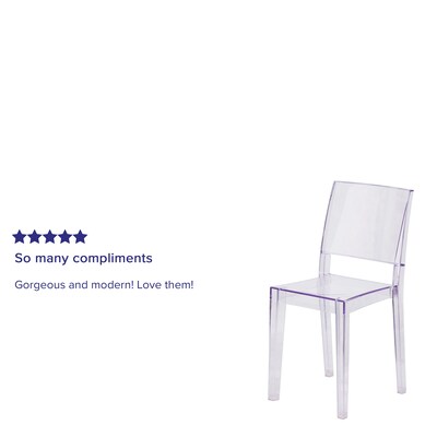 Flash Furniture Phantom Series Plastic Side Chair, Clear, 4 Pack (4FH121APC)
