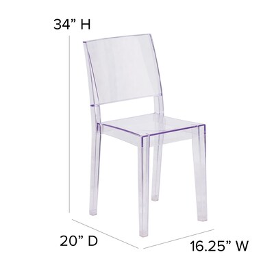 Flash Furniture Phantom Series Plastic Side Chair, Clear, 4 Pack (4FH121APC)