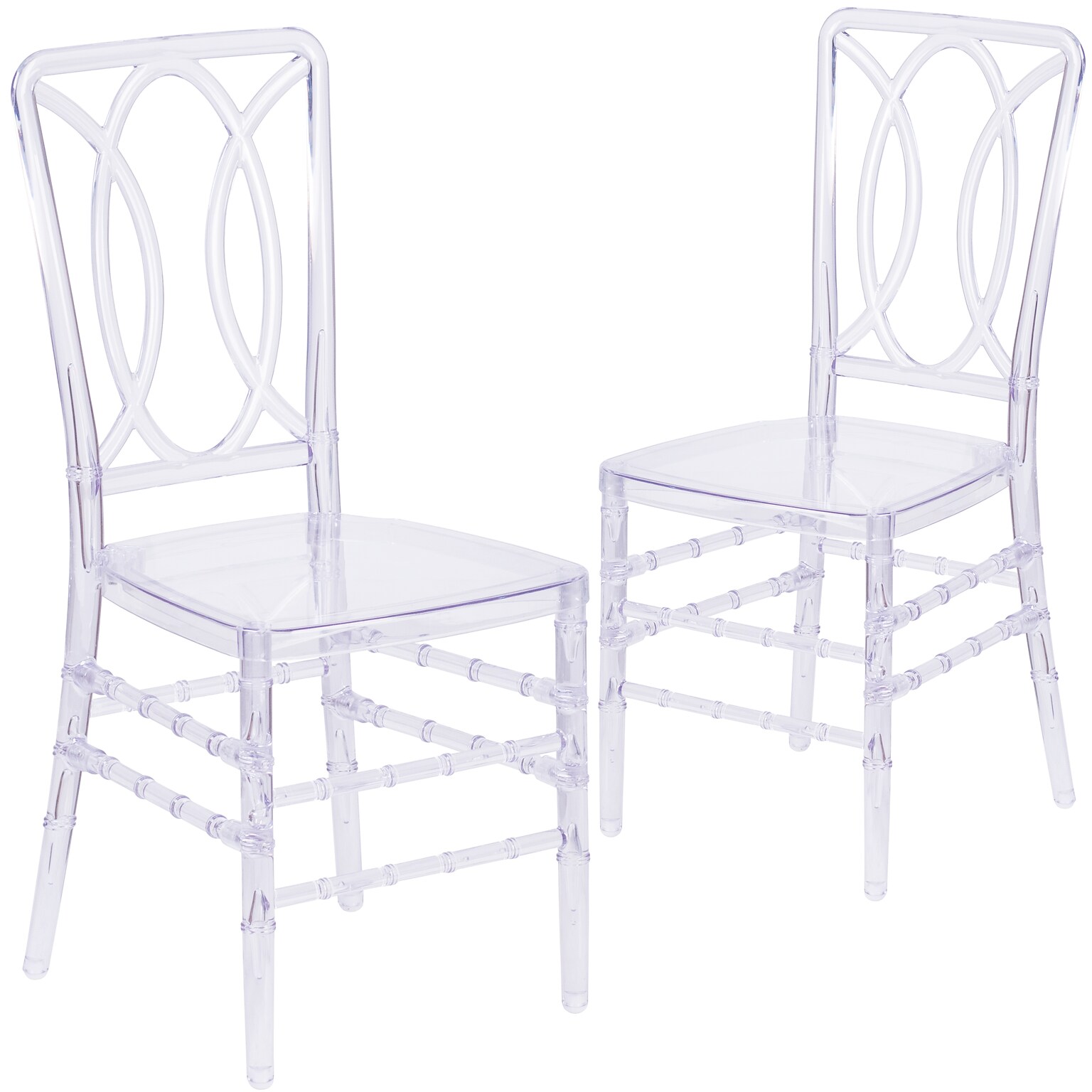 Flash Furniture Flash Elegance Plastic Event Chair, Crystal Ice, 2 Pack (2BHH007CRYSTAL)