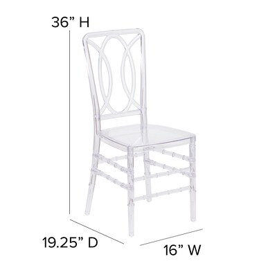 Flash Furniture Flash Elegance Plastic Event Chair, Crystal Ice, 2 Pack (2BHH007CRYSTAL)