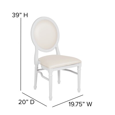 Flash Furniture HERCULES Series King Louis Chair, White, 2 Pack (2LEWWMON)