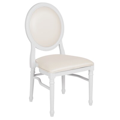 Flash Furniture HERCULES Series King Louis Chair, White, 2 Pack (2LEWWMON)