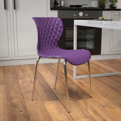 Flash Furniture Lowell Metal Stack Chair, Purple (LF707CPUR)