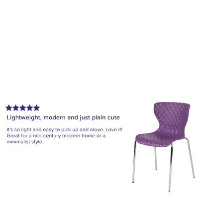 Flash Furniture Lowell Metal Stack Chair, Purple (LF707CPUR)