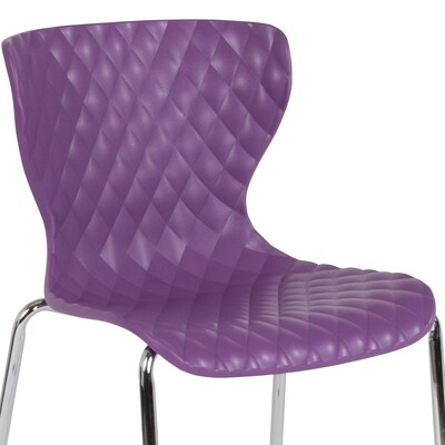 Flash Furniture Lowell Metal Stack Chair, Purple (LF707CPUR)