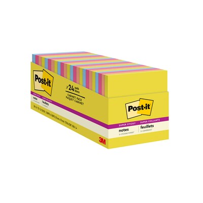 Post-it Summer Joy Super Sticky Note, 3 x 3, 70 Sheets/Pad, 24 Pads/Pack (654-24SSJOY-CP)