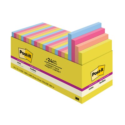 Post-it Summer Joy Super Sticky Note, 3 x 3, 70 Sheets/Pad, 24 Pads/Pack (654-24SSJOY-CP)