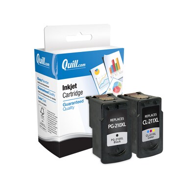 Quill Brand® Remanufactured Black High Yield Ink Cartridge Replacement for Canon PG-210XL (2973B001), 2/Pack (Lifetime Warranty)
