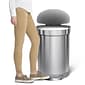 simplehuman Semi-Round Step Trash Can, Brushed Stainless Steel, 16 Gallon (CW2029)