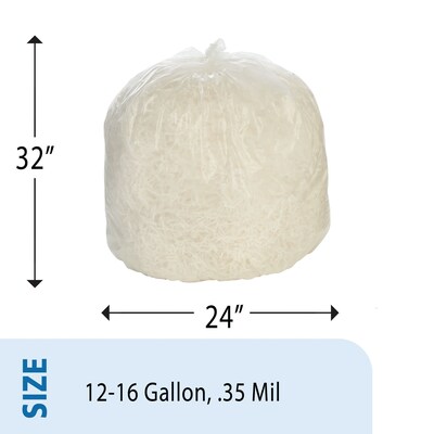 Envision Industries Trash Bag Liners, 12-16 Gallons, Low Density, 0.35 Mil, 24 x 32, 500/Ct