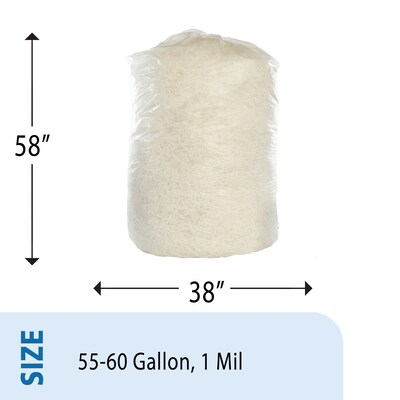 AbilityOne Envision LLDPE 55-60 Gallon Industrial Trash Bag, 38 x 58, Low Density, 1 mil, Clear, 100 Bags/Box (8105015171371)