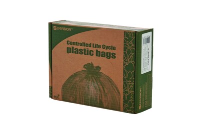 Stout Controlled Life Cycle 13 Gallon Compostable Industrial Trash Bag, 24" x 30", Low Density, White, 120 Bags/Box, 3 Rolls