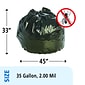 Stout Insect Repellent 35 Gallon Industrial Trash Bag, 33" x 35", Low Density, 2 mil, Black, 80 Bags/Box (STOP3345K20)