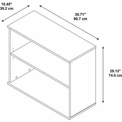 Bush Business Furniture 29.13"H 2-Shelf Bookcase with Adjustable Shelf, Mocha Cherry Laminated Wood (BK3036MR)