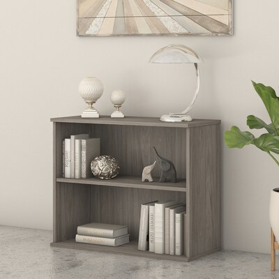 Bush Business Furniture 29H 2-Shelf Bookcase with Adjustable Shelf, Modern Hickory (BK3036MH)