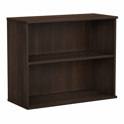 Bush Business Furniture 29H 2-Shelf Bookcase with Adjustable Shelf, Black Walnut (BK3036BW)