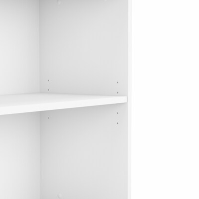 Bush Business Furniture 29"H 2-Shelf Bookcase with Adjustable Shelf, White (BK3036WH)