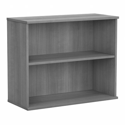 Bush Business Furniture 29H 2-Shelf Bookcase with Adjustable Shelf, Platinum Gray (BK3036PG)