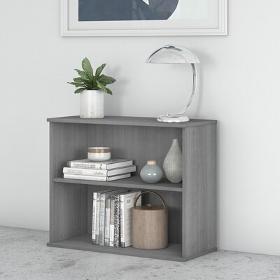 Bush Business Furniture 29H 2-Shelf Bookcase with Adjustable Shelf, Platinum Gray (BK3036PG)