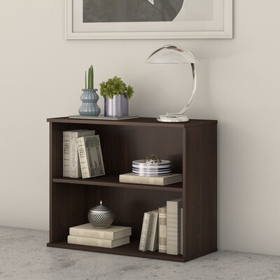 Bush Business Furniture 29H 2-Shelf Bookcase with Adjustable Shelf, Black Walnut (BK3036BW)
