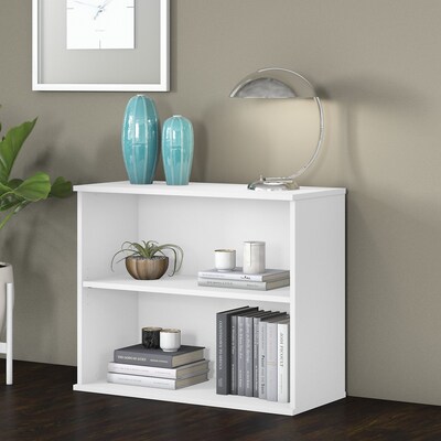 Bush Business Furniture 29H 2-Shelf Bookcase with Adjustable Shelf, White (BK3036WH)