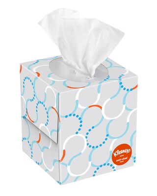 Kleenex Boutique Antiviral Facial Tissue, 3-Ply, 55 Sheets/Box, 27/Carton (49978)