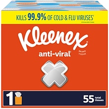 Kleenex Boutique Antiviral Facial Tissue, 3-Ply, 55 Sheets/Box, 27/Carton (49978)