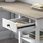 Bush Furniture Mayfield 60" L-Shaped Computer Desk with 2-Drawer Lateral File Cabinet, Pure White/Shiplap Gray (MAY011GW2)