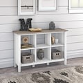 Bush Furniture Mayfield 3-Shelf 30H Cube Bookcase, Pure White/Shiplap Gray (MAB145GW2-03)
