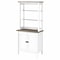 Bush Furniture Mayfield 5-Shelf 66H Standard Bookcase with Doors, Pure White/Shiplap Gray (MAY019GW