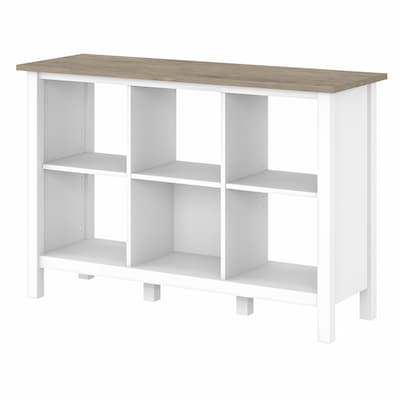 Bush Furniture Mayfield 3-Shelf 30"H Cube Bookcase, Pure White/Shiplap Gray (MAB145GW2-03)