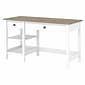Bush Furniture Mayfield 54"W Computer Desk with Shelves, Shiplap Gray/Pure White (MAD154GW2-03)