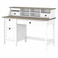Bush Furniture Mayfield 54"W Computer Desk with Drawers and Desktop Organizer, Shiplap Gray/Pure White (MAY003GW2)
