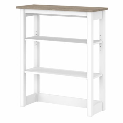 Bush Furniture Mayfield Rustic Hutch, Pure White/Shiplap Gray (MAH131GW2-03)