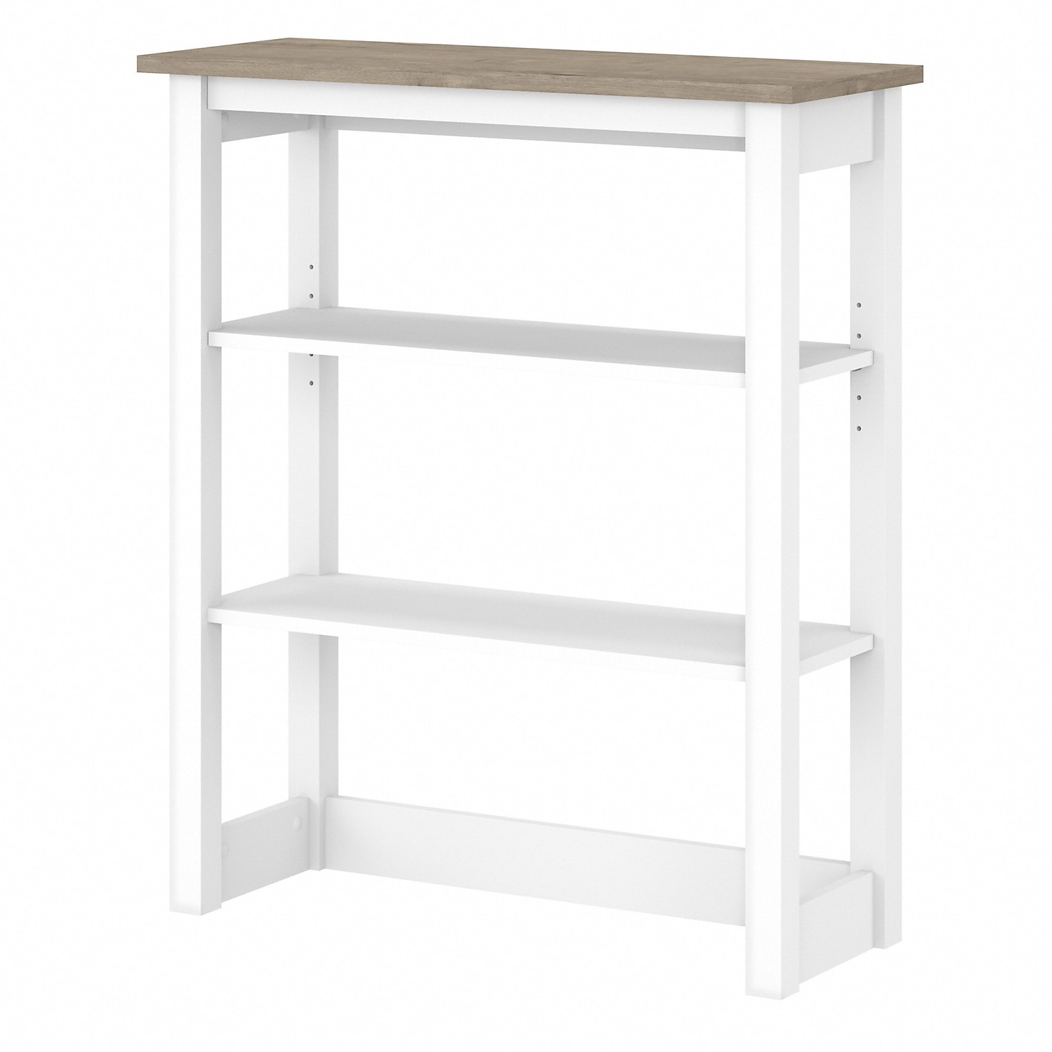 Bush Furniture Mayfield Rustic Hutch, Pure White/Shiplap Gray (MAH131GW2-03)