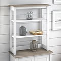 Bush Furniture Mayfield Rustic Hutch, Pure White/Shiplap Gray (MAH131GW2-03)