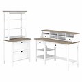 Bush Furniture Mayfield 54 Computer Desk with Shelves, Desktop Organizer, Lateral File, Hutch, Pure White/Gray (MAY007GW2)